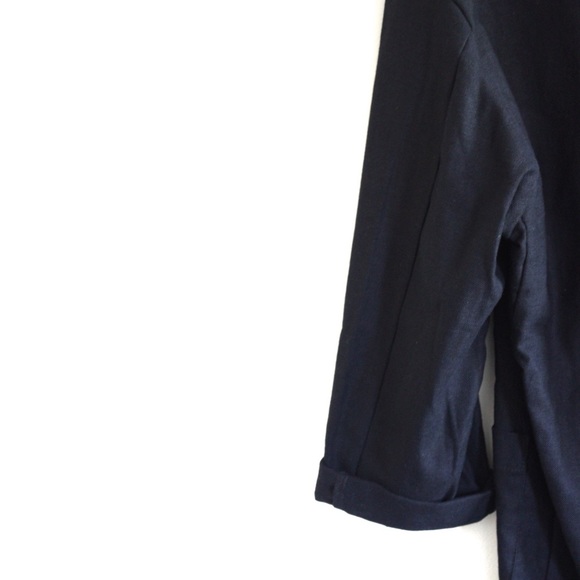 Zara NWT Oversized Linen Blend Blazer Black S M - Picture 9 of 9